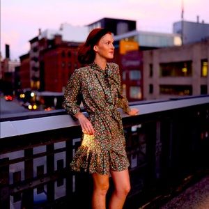 Rooey Knots 100% Italian Silk Multicolored Floral Dress Size XXS.  New w/ Tags.